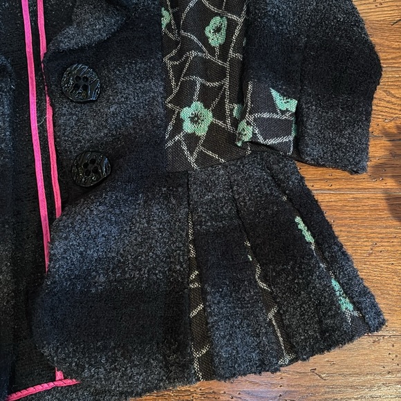 An Ren New York Couture Wool Blend Cardigan Sweater Jacket Charcoal Gray Size L - Picture 9 of 12